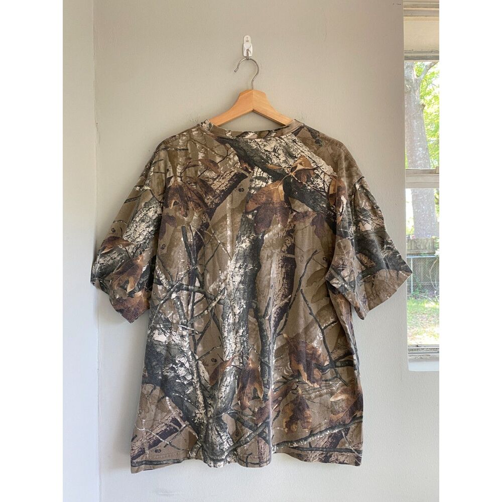 Outfitters Ridge Men's L Camo T-Shirt Brown Realtree Hardwoods Pocket Hunting